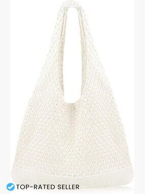 Crochet Beach Tote Bag Summer Mesh Knit Hippie Bag Boho Tote Handbag